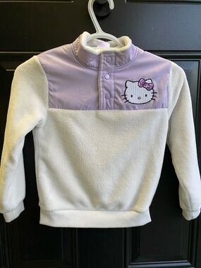 Hello Kitty Lavender and White Fleece Pullover Jacket